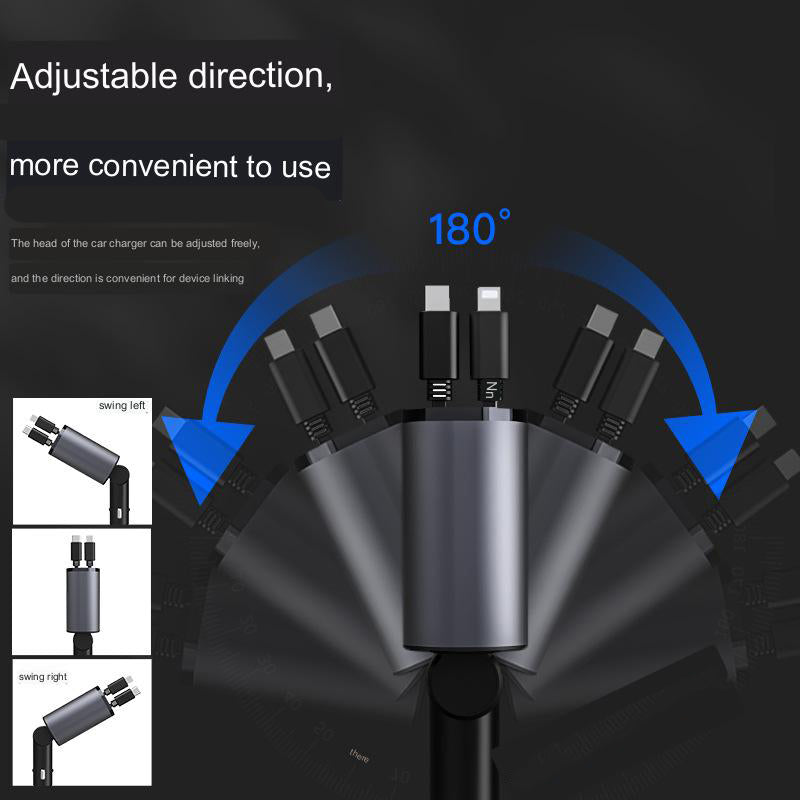 🔌 4 in 1 Retractable Charger – Fast, Smart & Compact