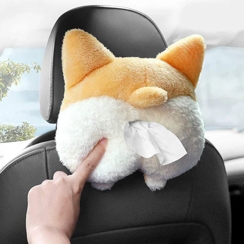 Tissue Box Cover Soft Adorable Corgi Butt Shaped