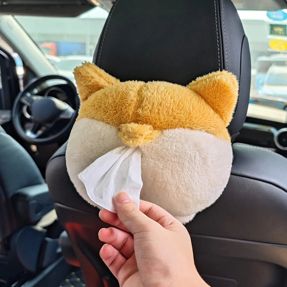 Tissue Box Cover Soft Adorable Corgi Butt Shaped